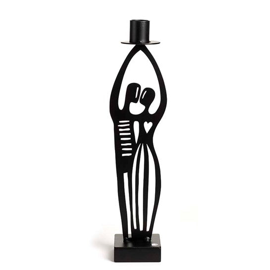 Kyssen stor ljusstake svart